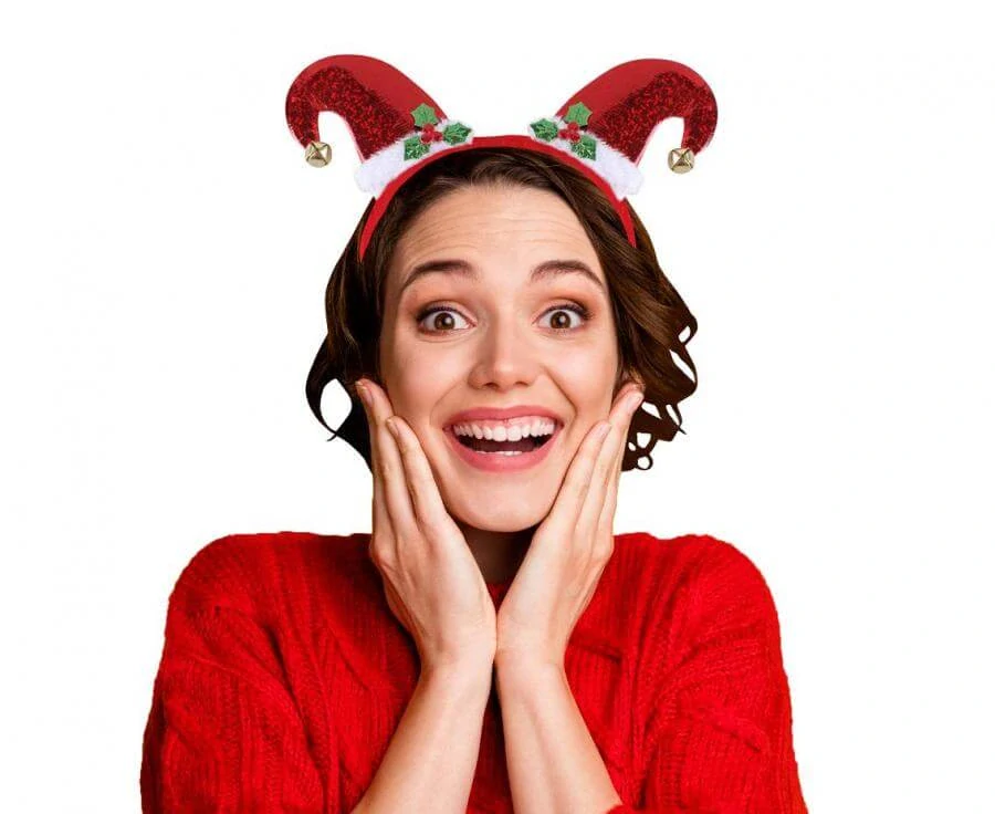 Vánoční čelenka se santovskými čepičkami