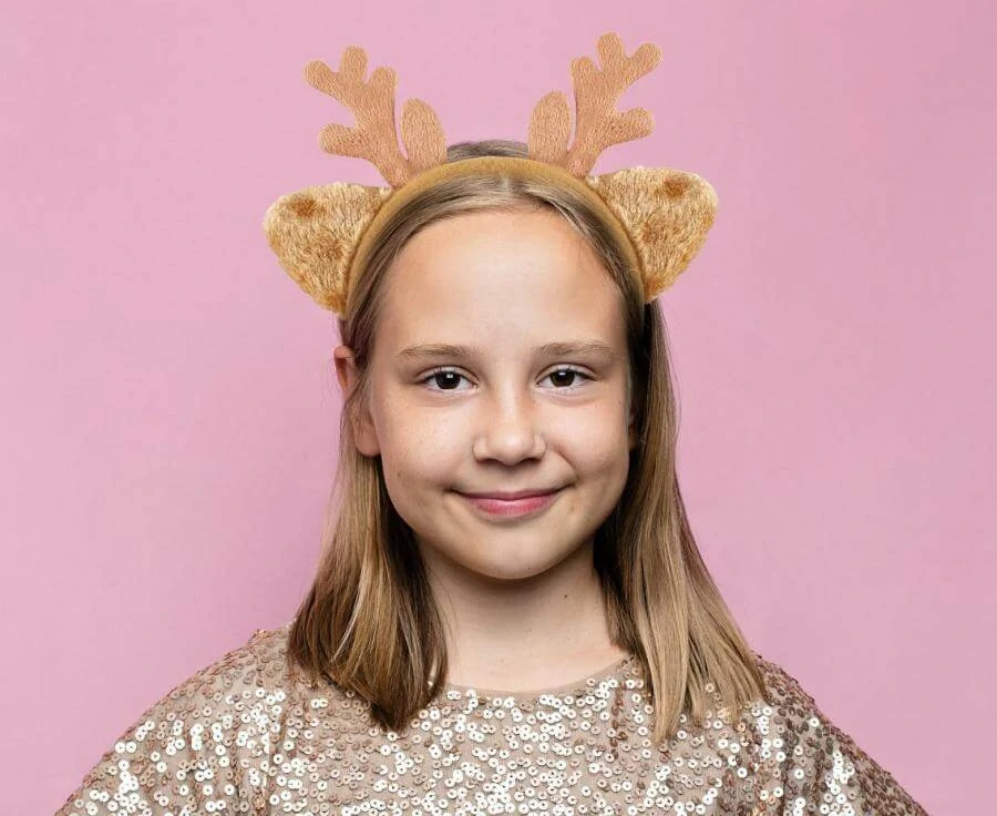 Vánoční čelenka - Sob s ušima hnědá