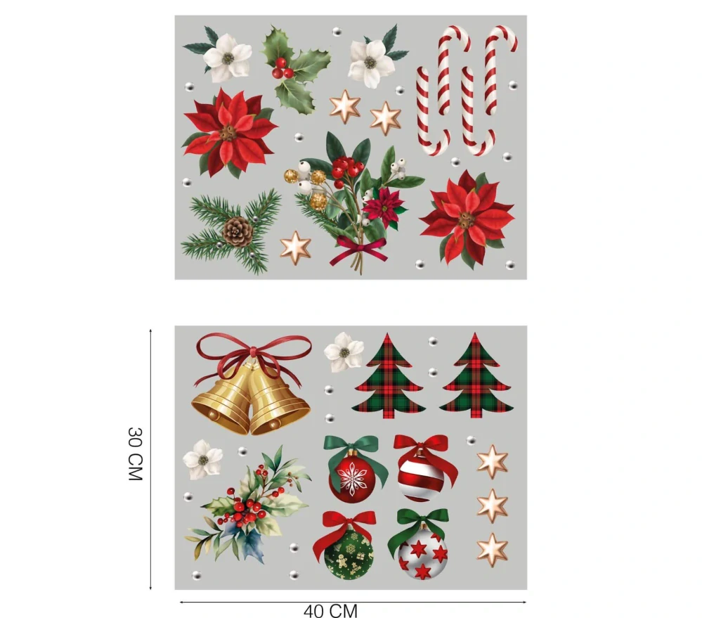 Vánoční dekorace na okno - Tradiční Vánoce