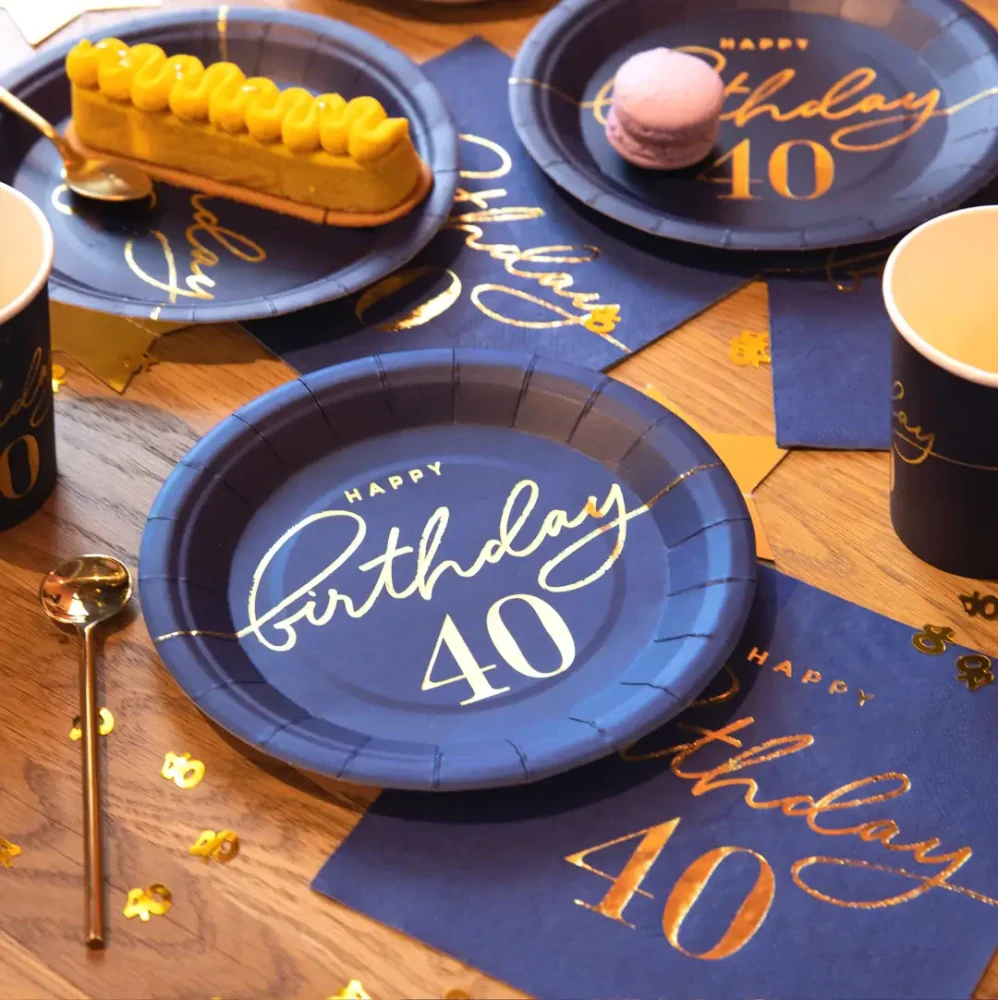Papírové ubrousky 40. narozeniny - Royal blue