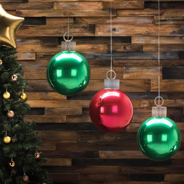 Foliový balonek Vánoční ozdoba baňka červená 50 cm