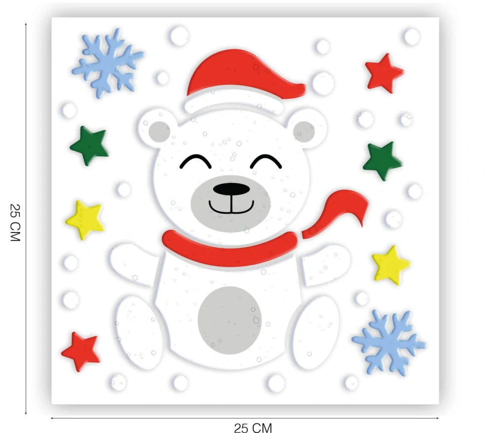 Vánoční gelové dekorace na okno - Polarní medvěd