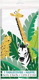Plastový party ubrus Safari zvířátka 137 x 213 cm