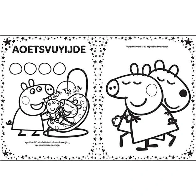 100 samolepek s omalovánkami Prasátko Peppa