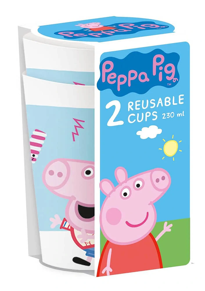 Plastové kelímky Prasátko Peppa 230 ml 2 ks