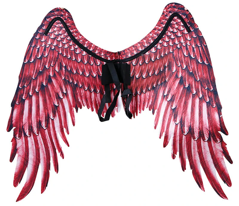Andělská křídla červená látková 100 x 70 cm