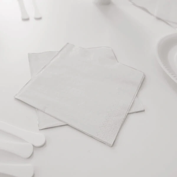 Papírové ubrousky bílé 33x33 cm 20 ks