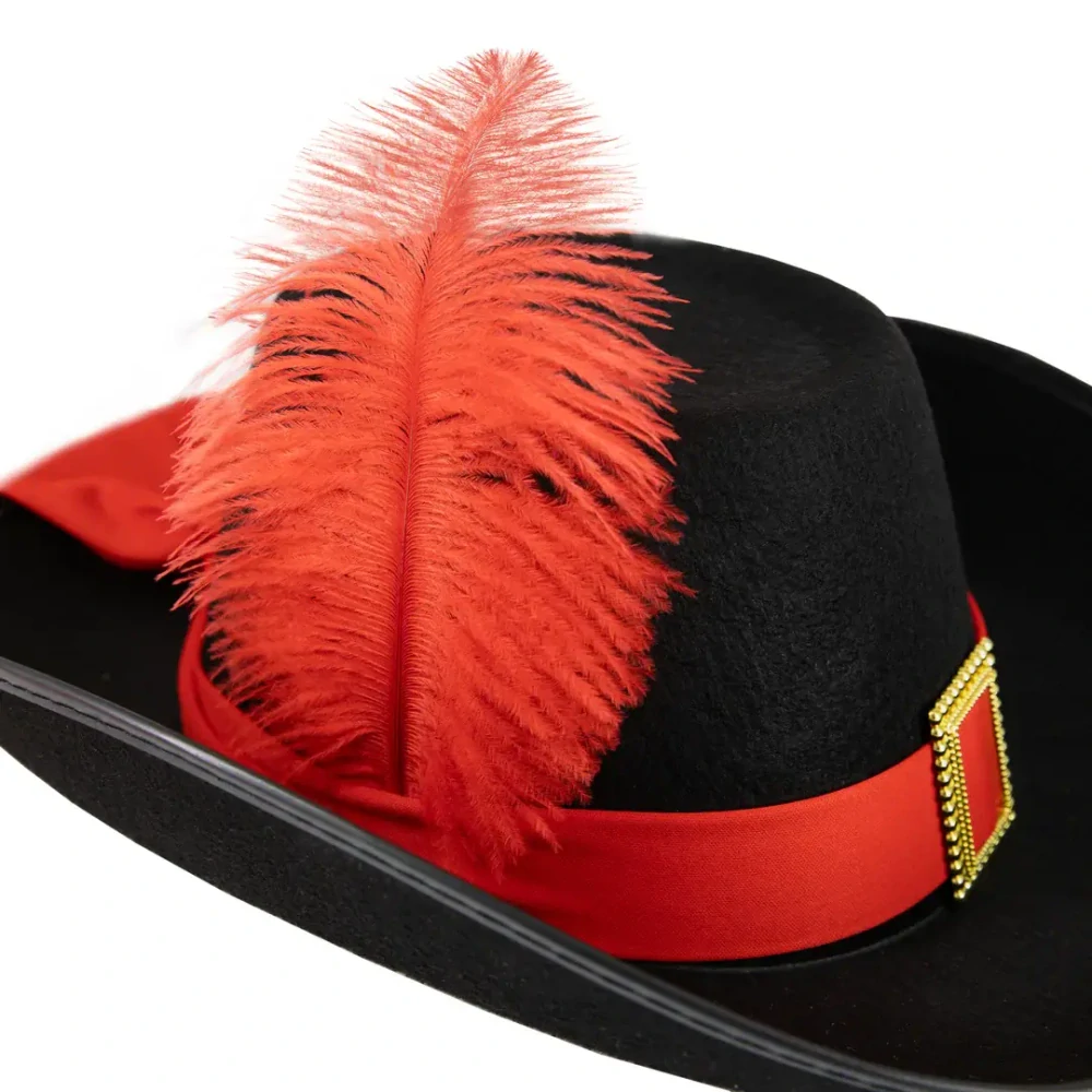 Mušketýrský klobouk - červený