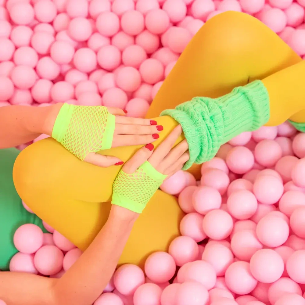 Retro neonový set dopňků - zelený