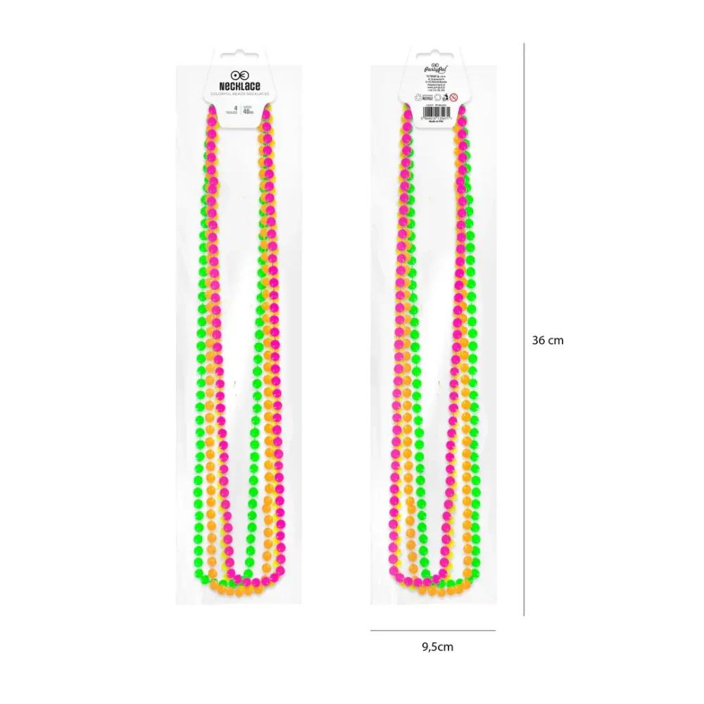 Retro náhrdelník - barevné korále 4 ks