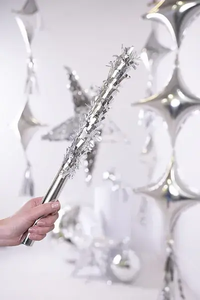 Tyč na rozbíjení piňaty metalická stříbrná 40 cm