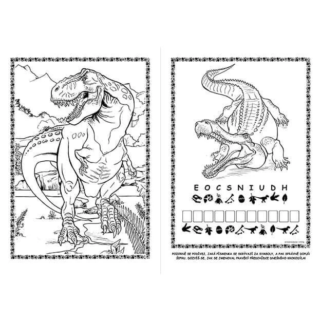 Omalovánky se samolepkami Dinosauři