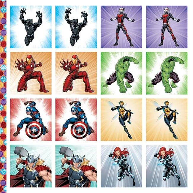 Pexeso v sešitu Marvel