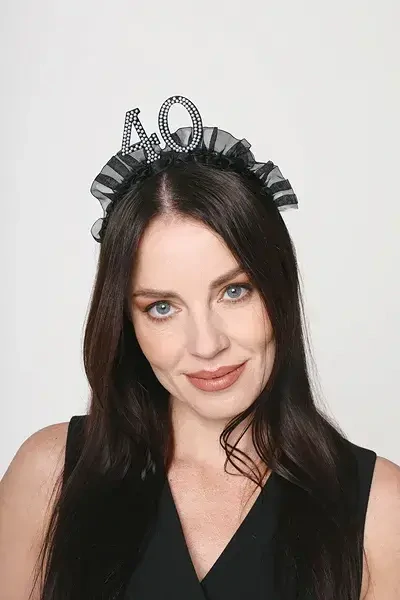 Čelenka s volánky 40. narozeniny - černá