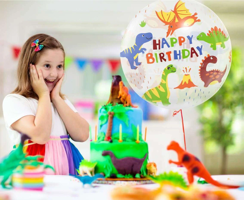 Balonek bublina dinosauři Happy birthday 51 cm