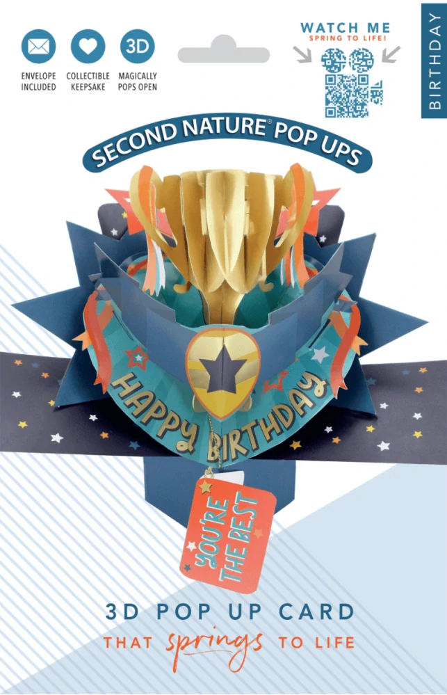 Narozeninové 3D přání Pop Up trofej