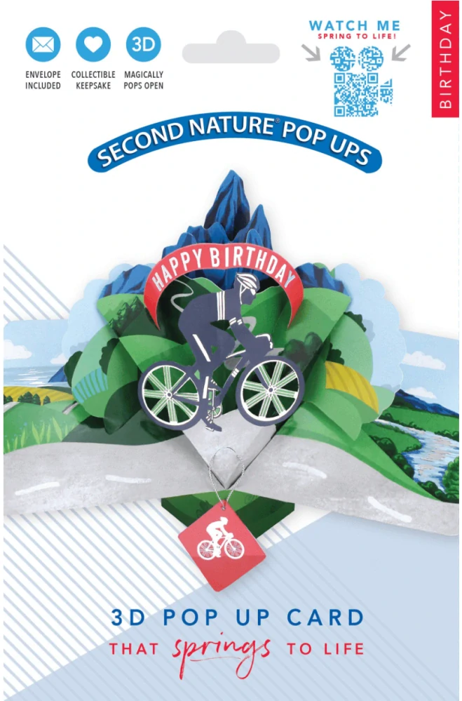 Narozeninové 3D přání Pop Up cyklista
