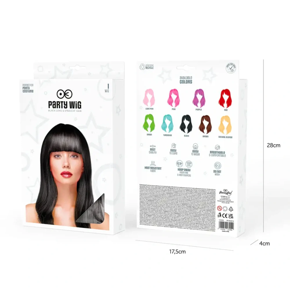 Paruka černá - dlouhá