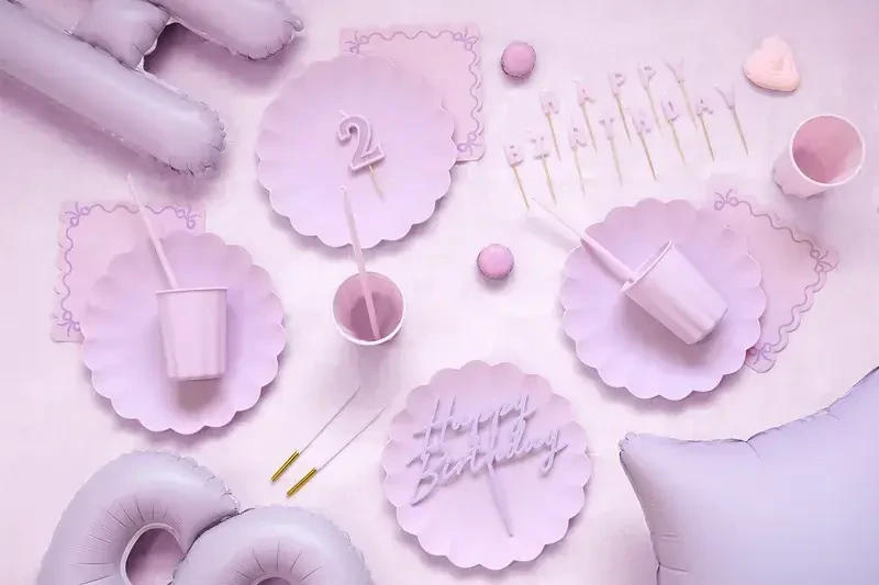 Zápich na dort Happy birthday fialový