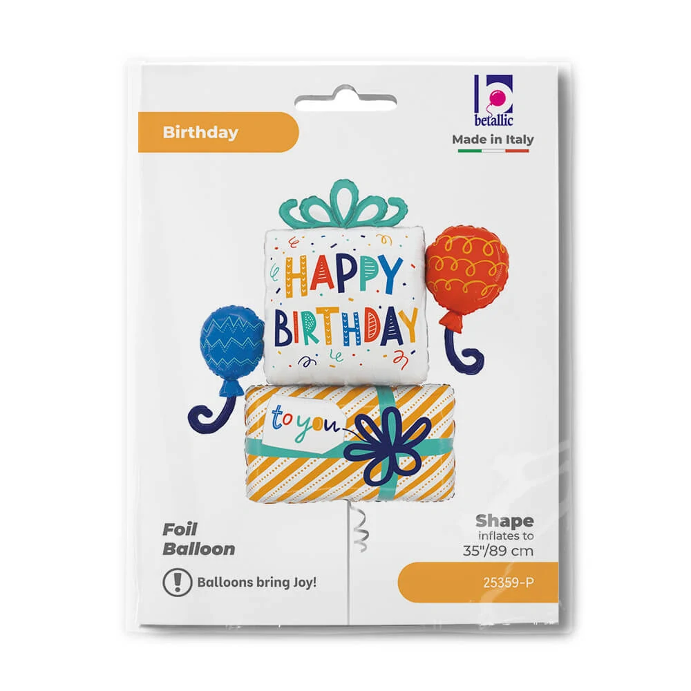 Foliový balonek Happy Birthday to You dárky 89 cm