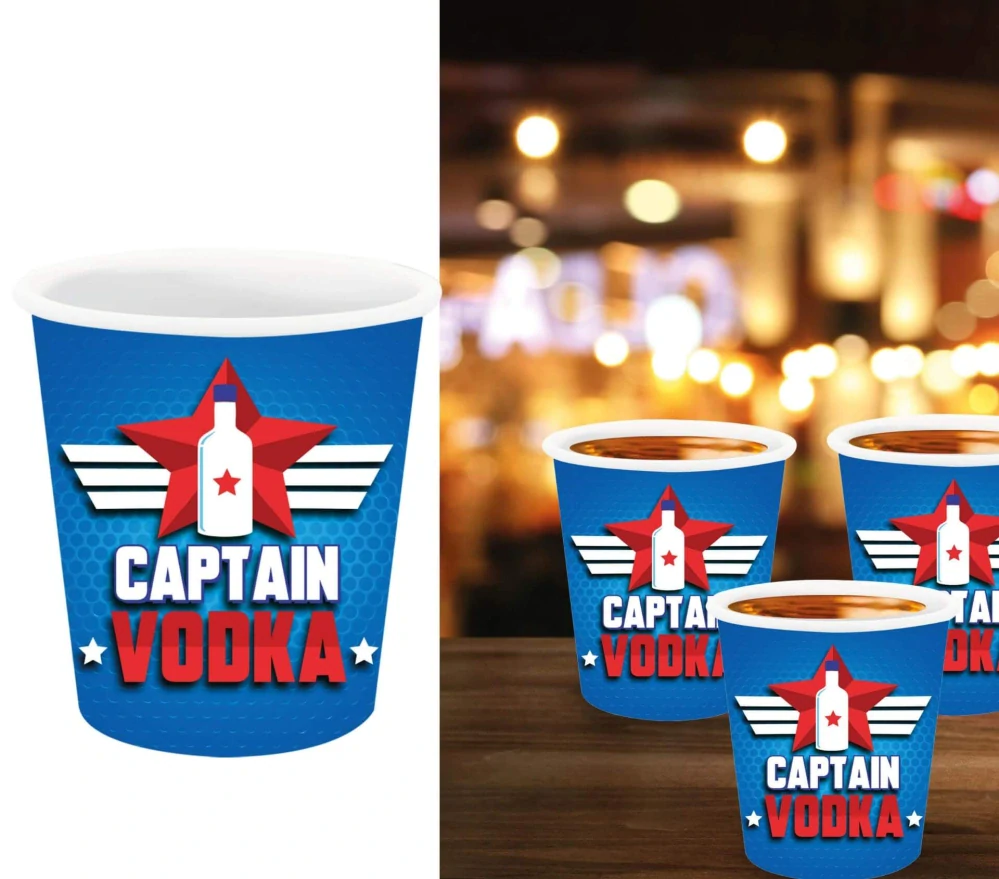 Plastové panáky Captain Vodka 3 ks