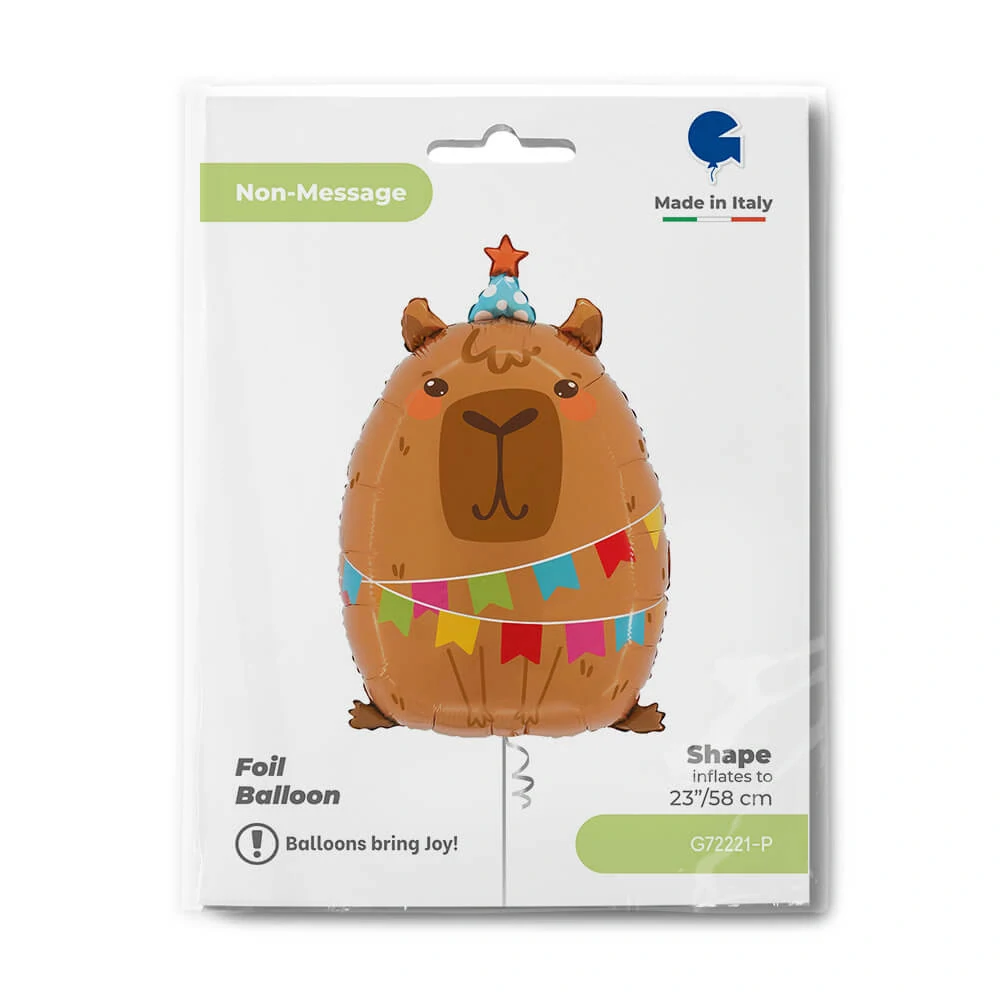 Fóliový balonek Narozeninová kapybara 58 cm