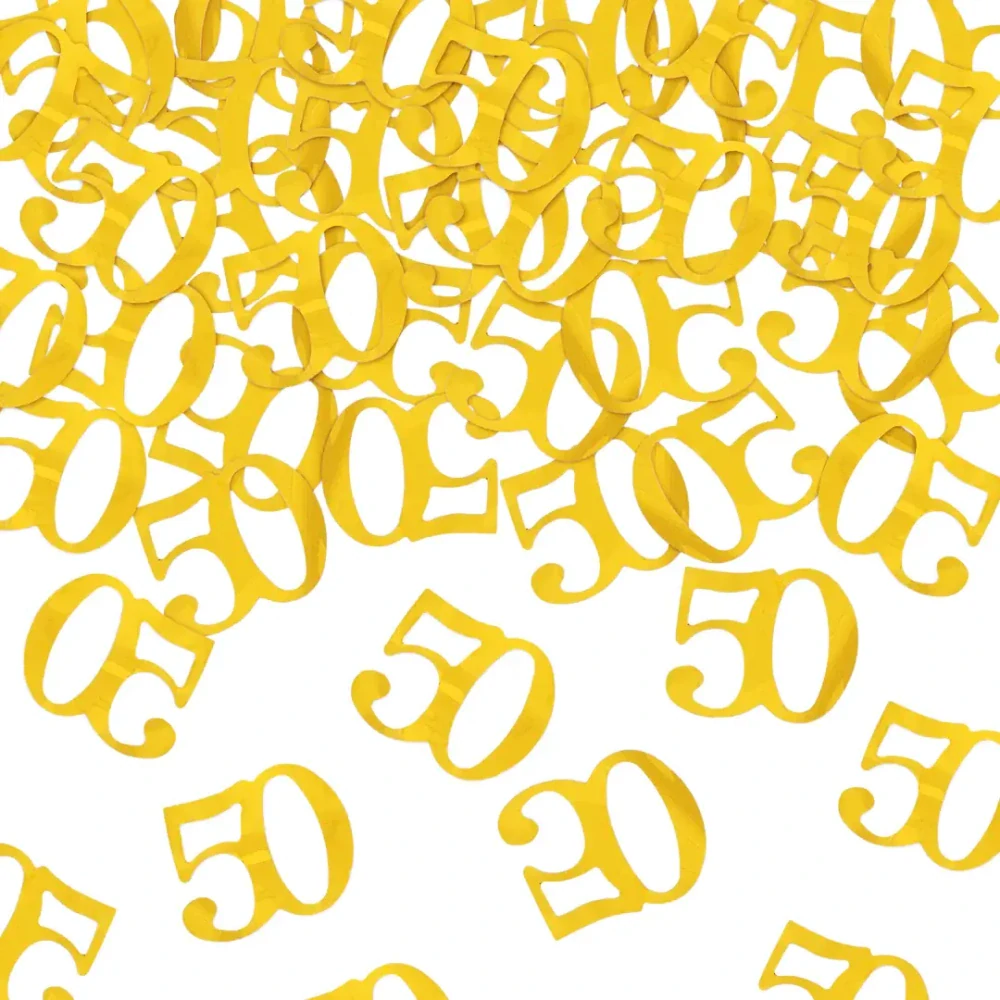 Vystřelovací konfety zlaté 50. narozeniny - 40 cm