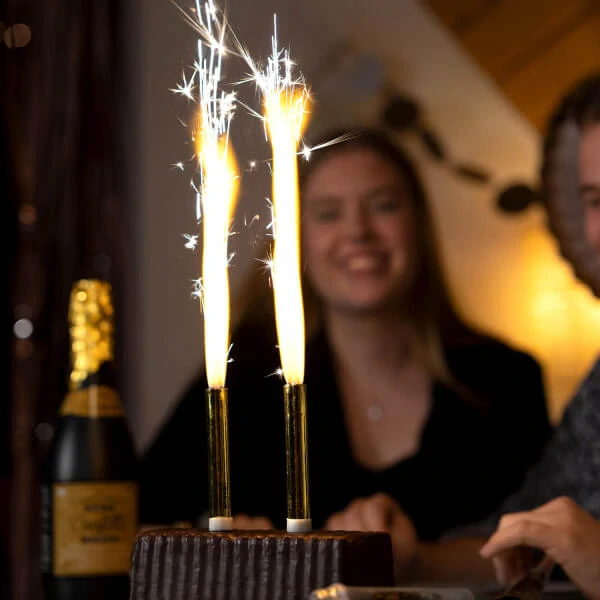 Dortové fontánky zlaté 12 cm - 2 ks