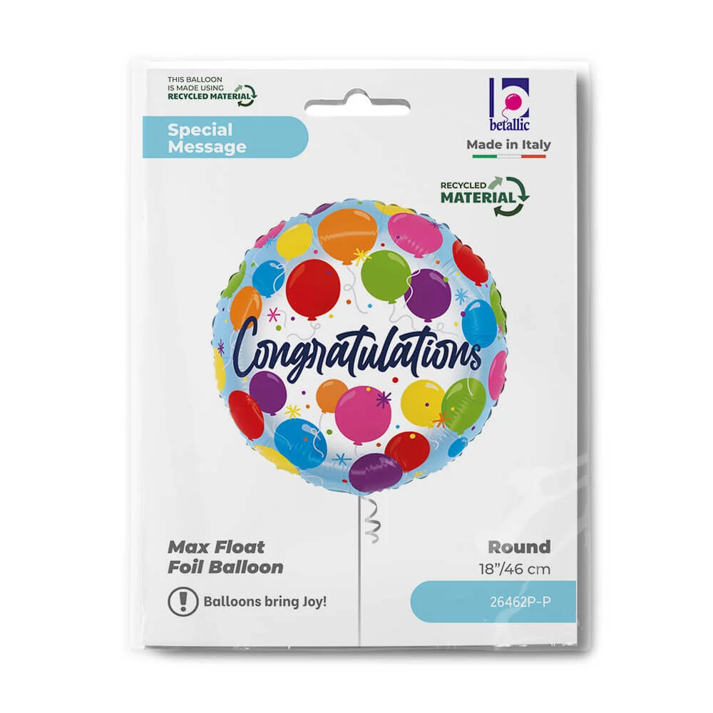Fóliový balónek kruh Congratulations balonky 46 cm
