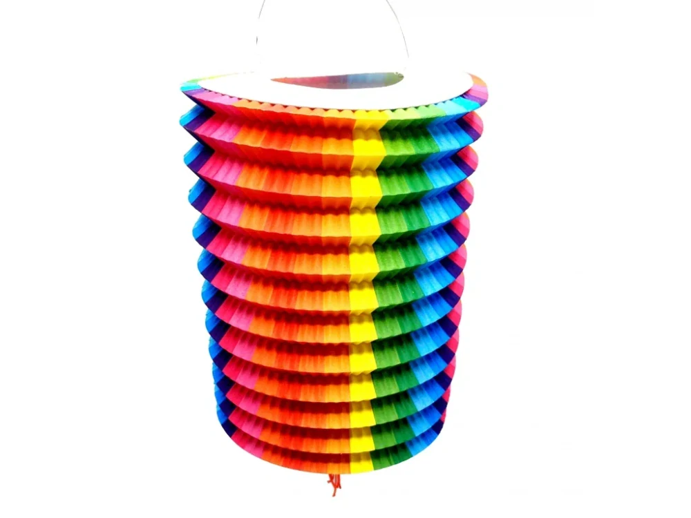 Závěsný lampion válec Pestrobarevný 16 cm