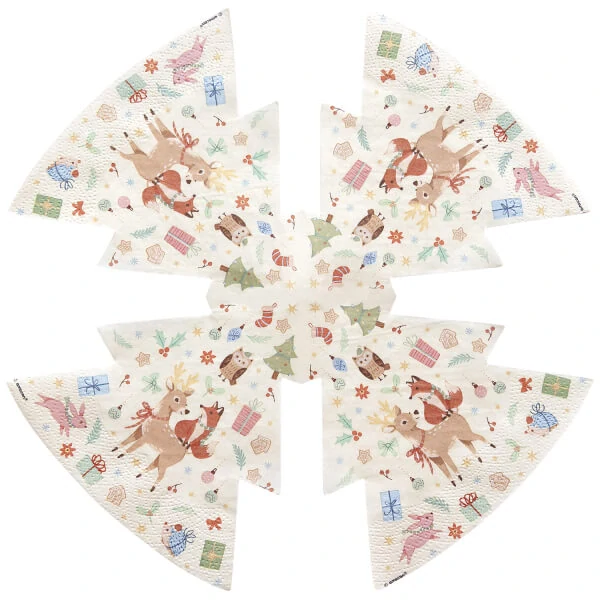 Papírové ubrousky vánoční les stromeček 16 ks