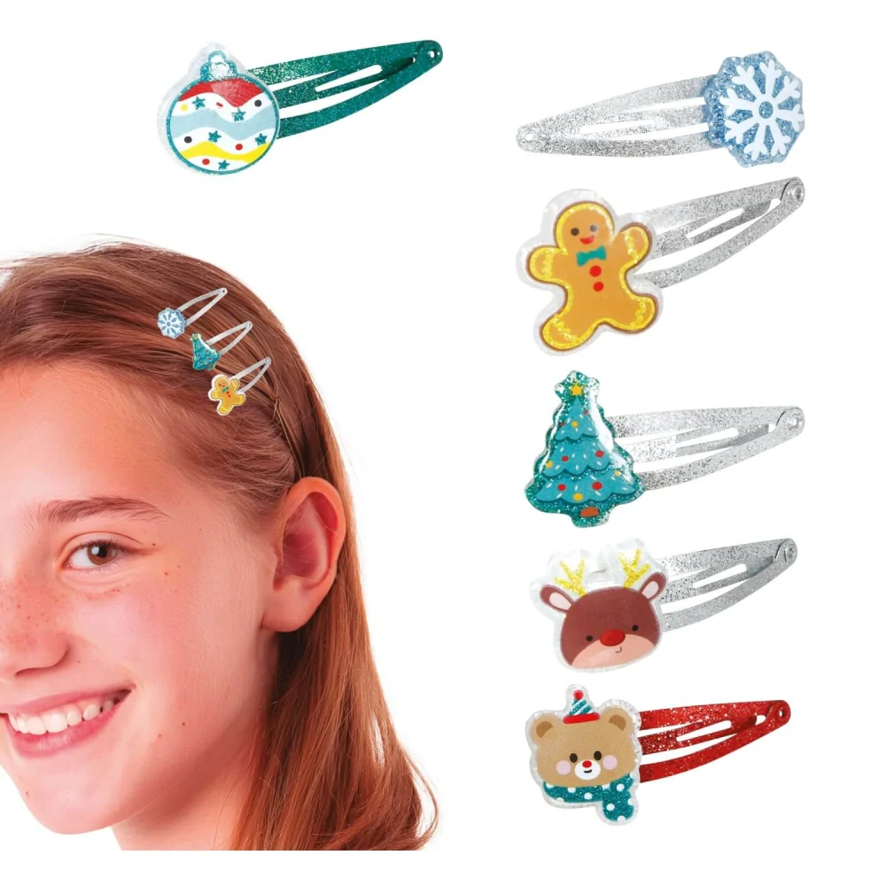 Dětské sponky do vlasů Vánoce 6 ks