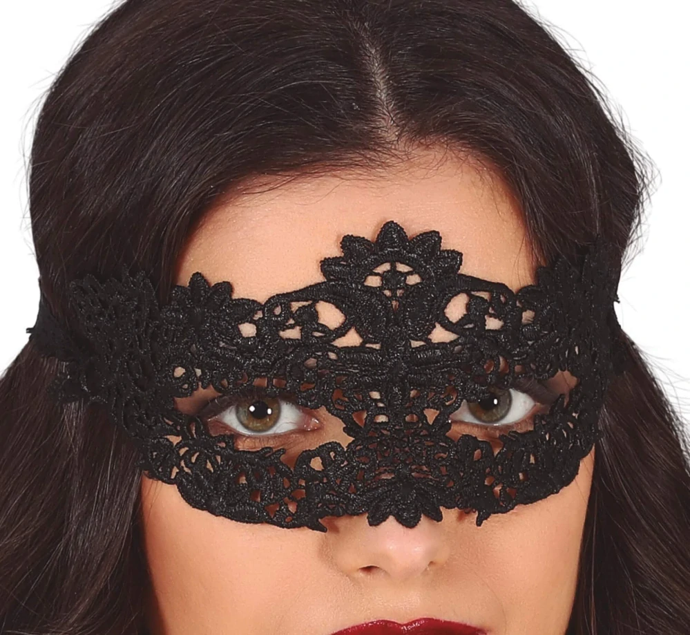 Krajková škraboška černá