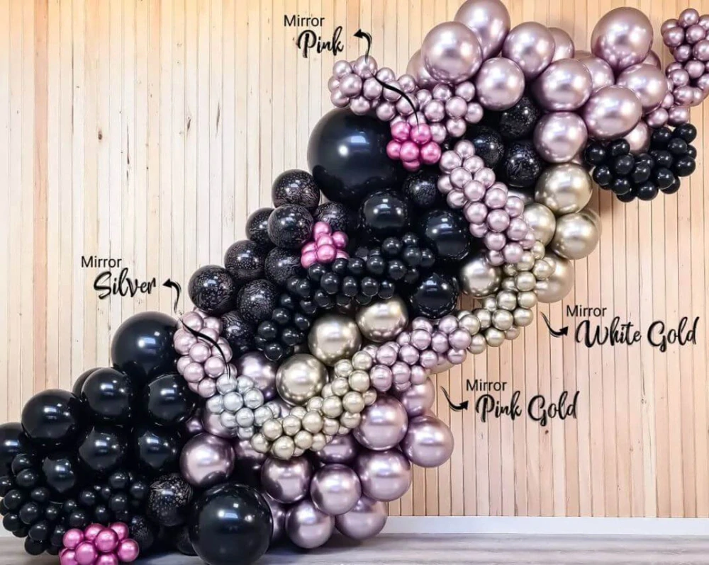 Dekorační balonky chromové bílé zlato 13 cm/5" 100 ks