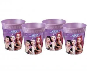 Plastové kelímky K-pop Lovkyně Démonů znovupoužitelné 250ml - 4 ks