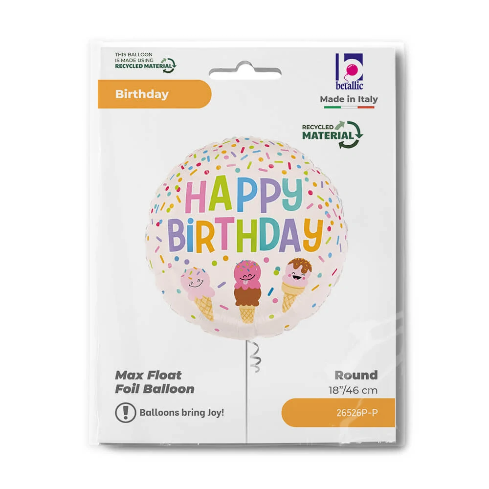Fóliový balonek Happy Birthday Zmrzliny 46 cm
