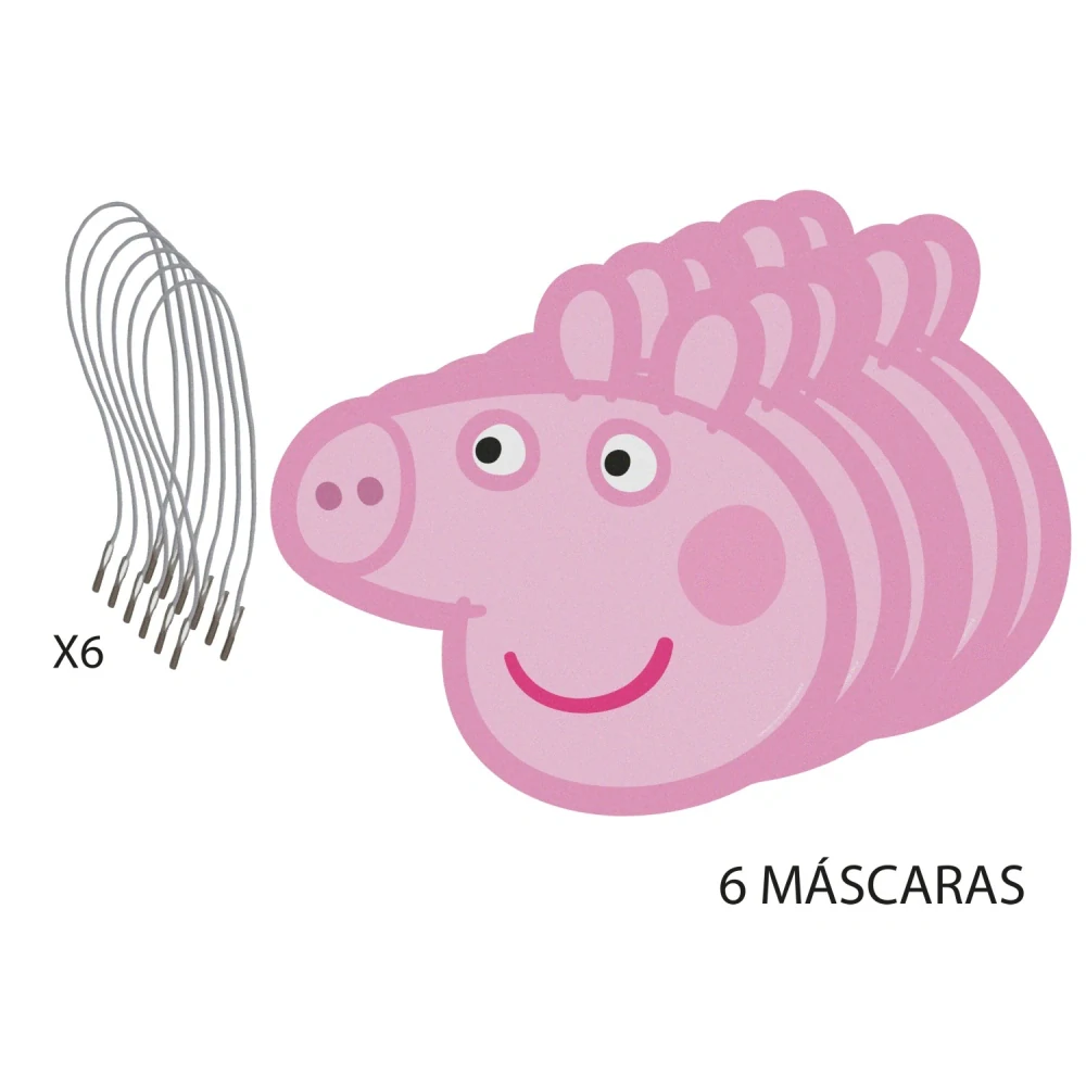 Papírové masky Prasátko Peppa 6 ks
