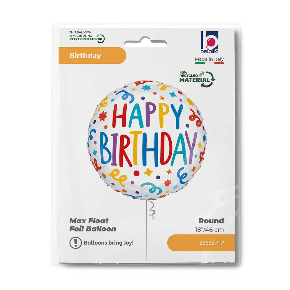 Fóliový balonek Happy Birthday oslava 46 cm