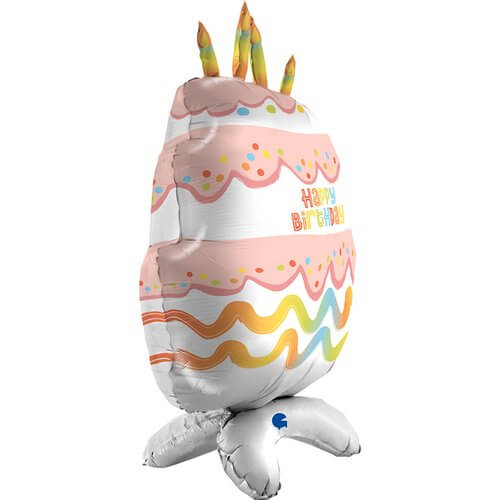 Fóliový stojící balónek dort Happy Birthday 74 cm