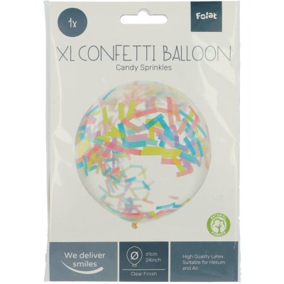 Latexový balónek s barevnými konfetami 61cm