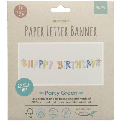 Závěsný baner „Happy Birthday“ v zářivých barvách 1,5 m