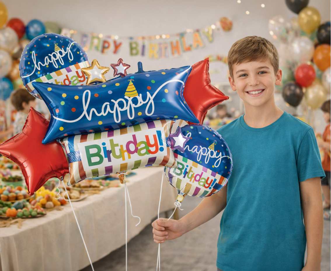 Buket Happy Birthday – Sada foliových balonků 5ks
