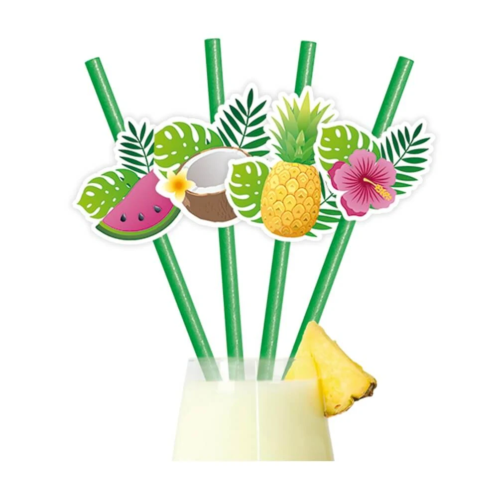 Papírová brčka Aloha Tropical Fruit 6 ks