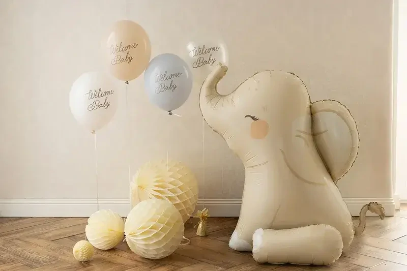 Fóliový balonek béžový slon 90 cm