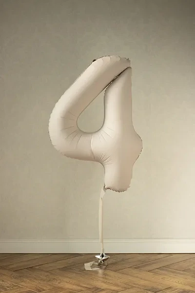 Foliová číslice světle béžová matná 4 - 86 cm