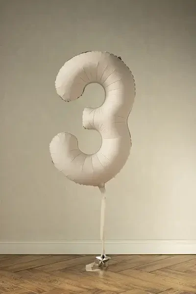 Foliová číslice světle béžová matná 3 - 86 cm