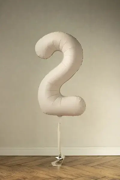 Foliová číslice světle béžová matná 2 - 86 cm