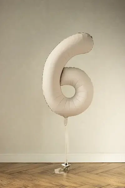 Foliová číslice světle béžová matná 6 - 86 cm