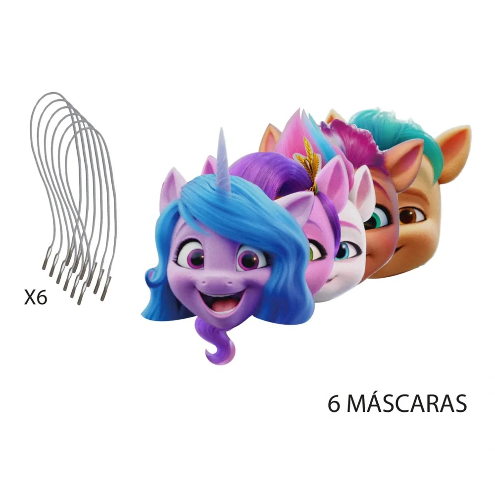 Dětské masky My Little Pony Rainbow 6 ks