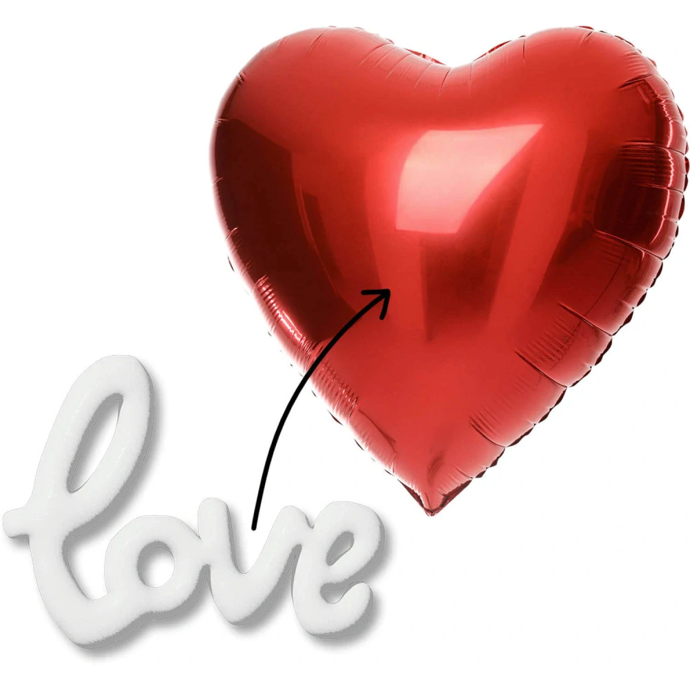 Fóliový balónek srdce Love 56 cm